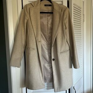 Ralh Lauren cream/beige chevron wool coat 6/M